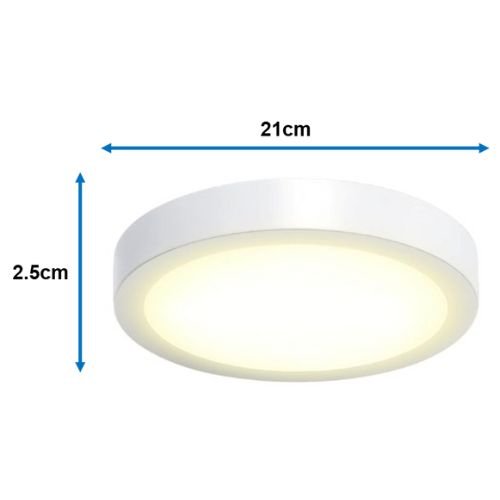 Panel Led redondo para sobreponer 18watts Blanco Cálido - Wattko